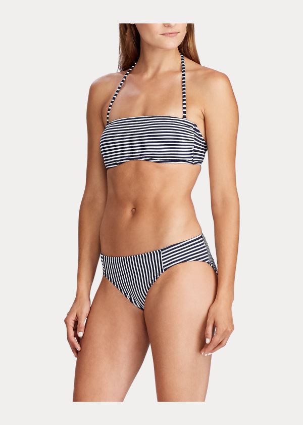 Tops Ralph Lauren Mujer Azul Marino - Striped Bandeau - ZHAYR6801